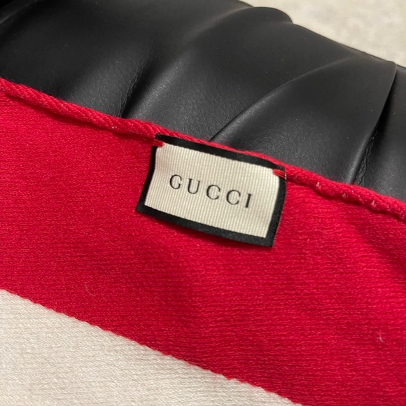 EUC Unisex Gucci BLIND FOR LOVE Prints Wool Scarf Iconic Color-way 20cm X 170cm - Picture 7 of 11